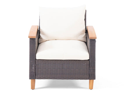 Isla - Transitional Chat Set With Water Resistant Cushions - Teak