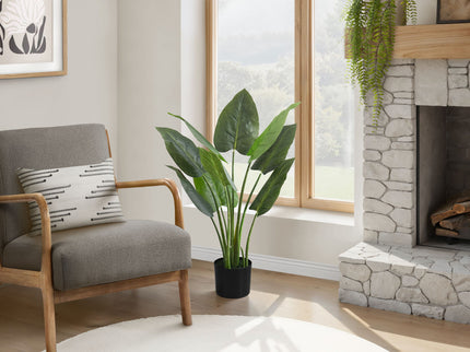 37" Tall, Artificial Plant, Aureum Tree, Indoor, Faux, Fake, Floor, Greenery, Potted, Real Touch, Decorative - Green / Black