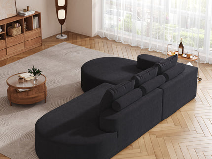 Modern Curved Sofa, L-Shaped Modular Sectional Set With 3 Pillows