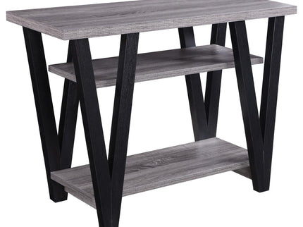 Rectangle Sofa Table With V Line Design - Gray