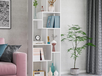 Asymmetrical Display Shelf & Bookcase, 5 Tier