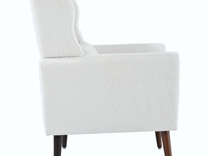 Modern Accent Chair, Arm Chairs For Living Room, Upholstered Mordern Armchair, Comfy Soft Padded Lounge Chair In Small Space, Bedroom, With Pillow, Solid Wood Leg