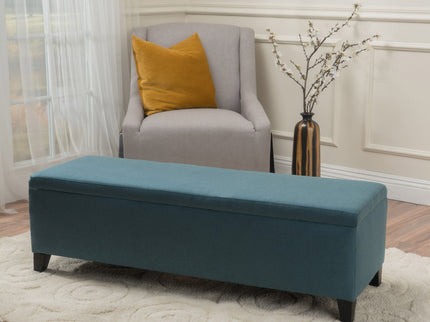 Contemporary Storage Ottoman Bench With Upholstery