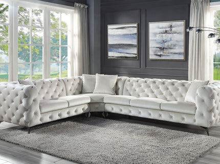 Atronia - Sectional Sofa With 4 Pillows - Beige