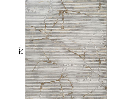 Geometrix - 5'3" X 7'3" Area Rug With Geometric, 3D Effect - Ivory / Gray