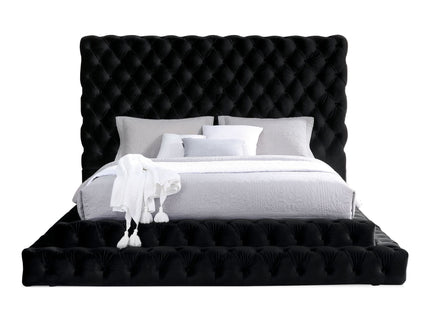 Tufted Oversized Headboard Platform Bed With Fully Upholstered Frame