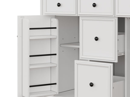 Sideboard Buffet Cabinet With 5 Drawers, 2 Cabinets, Adjustable Shelves