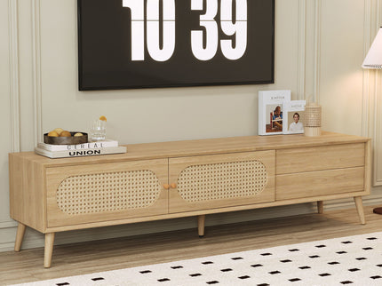 TV Stand For TVs Up To 80", Media Console, Cabinet - Natural