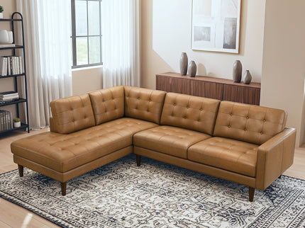 Lucco - L-Shaped Sectional Sofa With Chaise - Tan