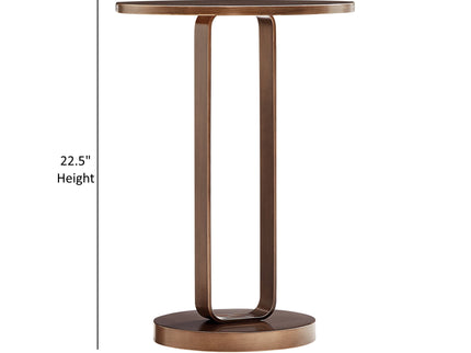 Tareel - Round Accent Table With Open Oval Pedestal - Antique Bronze