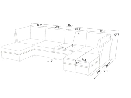 Modular Sectional Sofa With Custom Configuration And Removable Cushions - Olive
