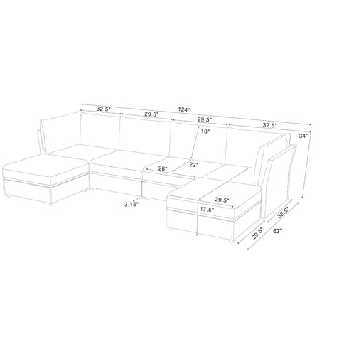Modular Sectional Sofa With Custom Configuration And Removable Cushions - Olive