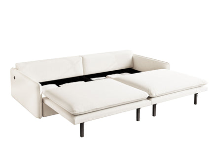 4 Seat Convertible Sleeper Sofa Bed, Modern With Storage