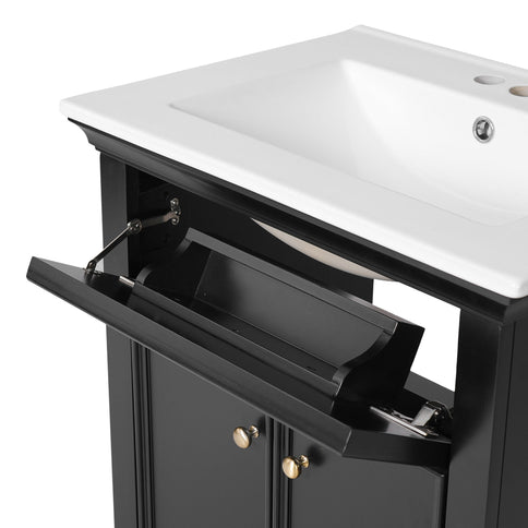 Modern Bathroom Vanity With Tip-Out Drawer And Soft-Close Hinges