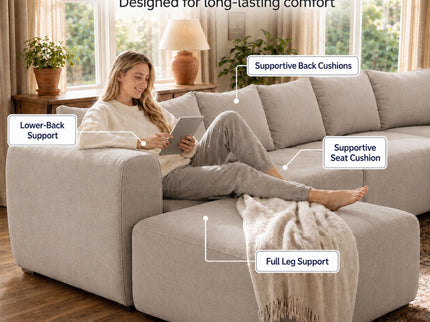 8 Seater U-Shaped Couch With Ottoman