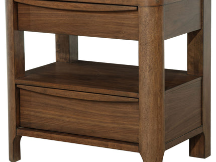 Verona - 2 Drawer Bedside Table With Hidden Storage - Walnut