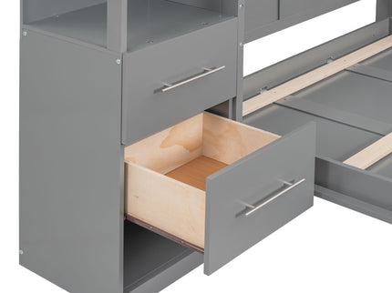 Murphy Wall Bed With LED Lights, Shelves And Drawers