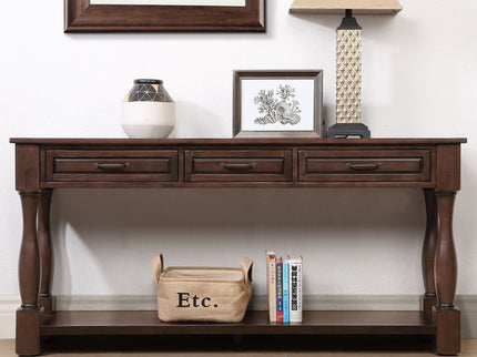 Console Table With 3 Drawers And 1 Bottom Shelf For Entryway - Espresso