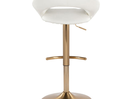 Posh - Contemporary / Glam Adjustable Barstool With Swivel With Rounded T Footrest (Set of 2)
