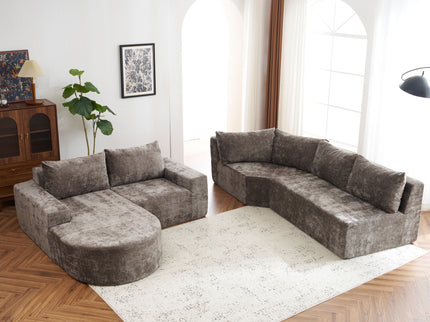 U-Shaped Oversized Modular Cloud Sectional Sofa With Deep Seat For Living Room