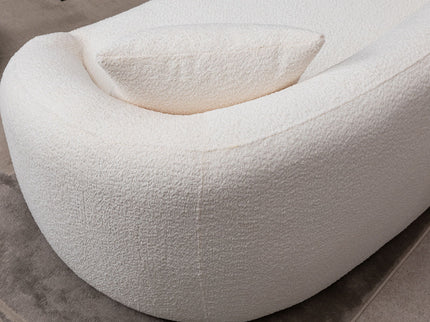 Curved 3 Seater Sofa For Living Room - White
