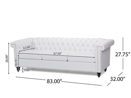 Chesterfield Style 3 Seater Sofa With Deep Button Tufting