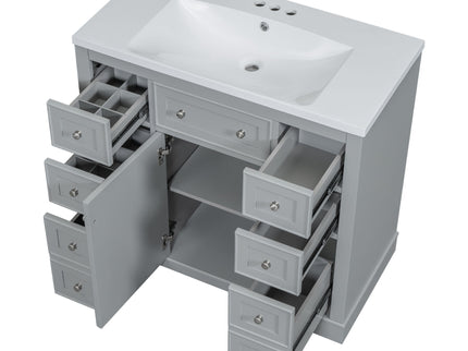 Modern Bathroom Vanity With Sink Combo, 6 Drawers And 1 Cabinet
