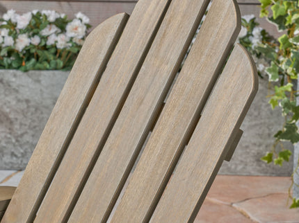 Outdoor Foldable Adirondack Chair With Hand Crafted Details - Gray