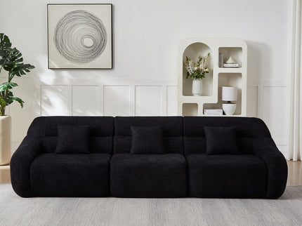 Luxury Curved Corner Sectional Sofa With 4 Pillows