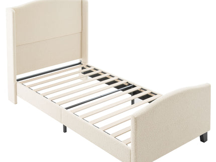 Platform Bed Frame With Tall Headboard And High Footboard