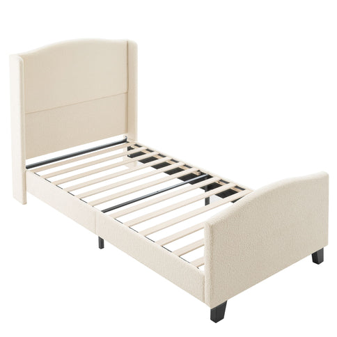 Platform Bed Frame With Tall Headboard And High Footboard