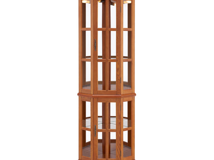 Corner Curio Cabinet With 5 Shelves And Lighting System (E26 Light Bulb Not Included)