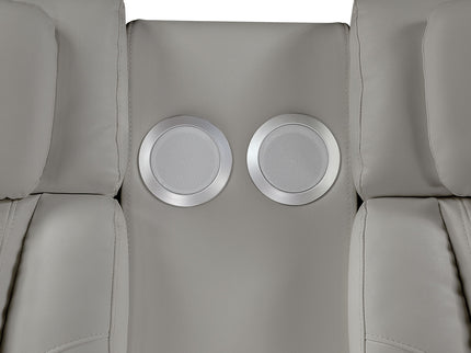 Electra - Power Reclining Loveseat With Power Headrests, Console, Speakers, Massage, LED Lighting And USB Control
