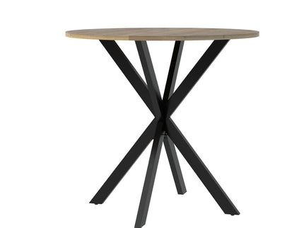 Round Dining Table For 2 - 4 People, Compact Kitchen Or Dining Room - Rustic Brown