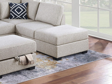 Reversible Sectional Sofa With Built In Shelf And Storage Ottoman, L - Shaped Living Room Furniture