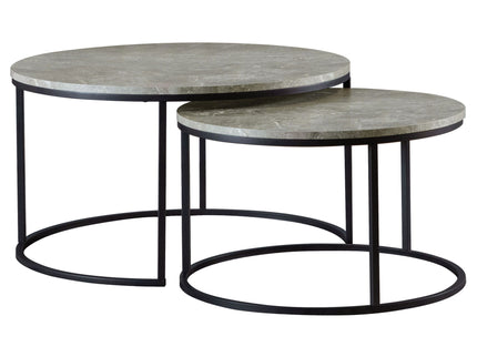 Hanover - 2 Piece Round Nesting Coffee Tables - Gray