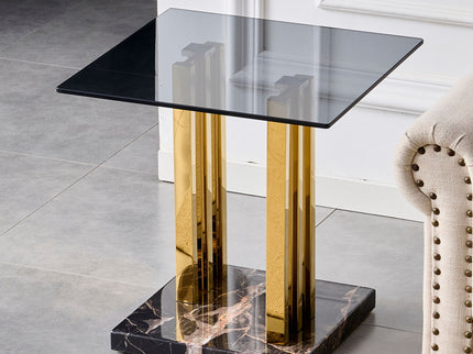 Side Table - Gray / Gold