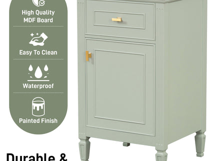 Bathroom Vanity With Sink, Adjustable Shelf, Tilt-Out Drawer