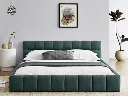 Modern Platform Bed Frame With Thick Fabric