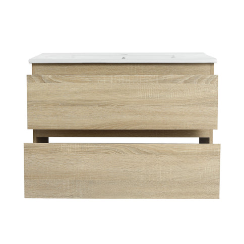 Wall Mounted Bathroom Vanity & Sink, 2 Soft Close Drawers