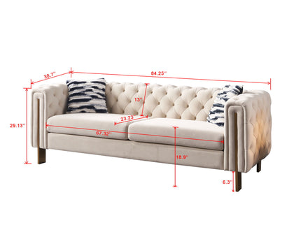Chesterfield - Modern Tufted Living Room Sofa, 84.25''W Couch