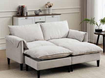 Convertible Combination Sofa With Footstools With Storage