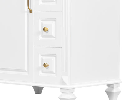 Freestanding Bathroom Vanity With Sink, 3 Drawers & Flip-Out Drawer