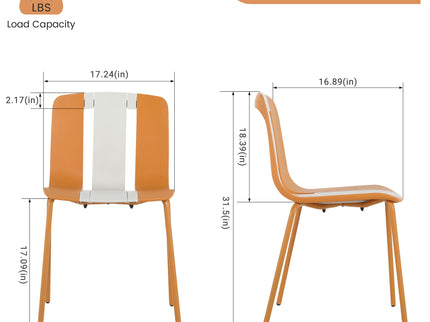 Modern Striped Blocking Single Chairs (Set of 4)