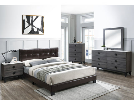 Contemporary Style Bed, Rectangle Headboard