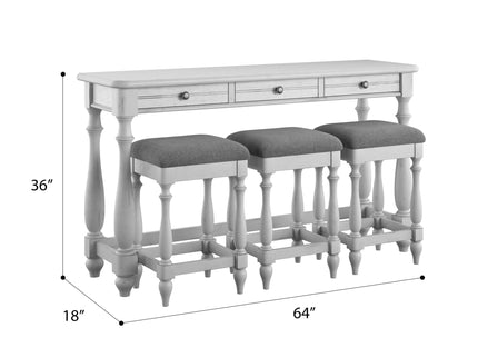 Sofa Table With 3 Stools - Gray