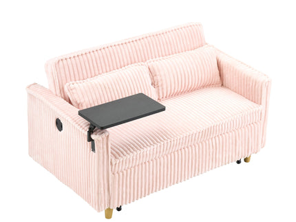 Pull Out Sofa With Movable Tabletop And USB Ports