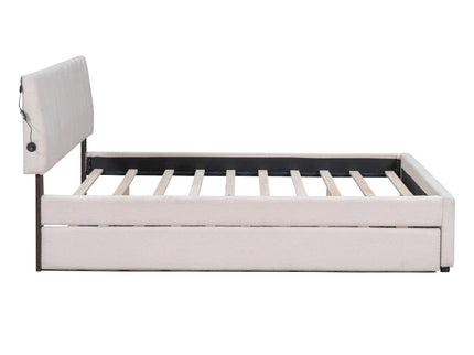 Upholstered Platform Bed With Trundle