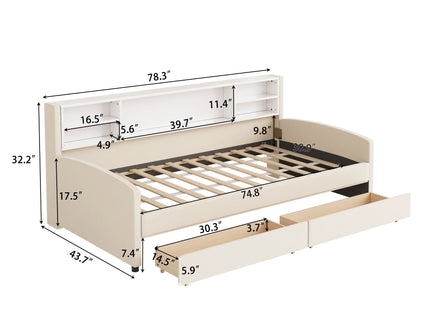 Luxurious Upholstered Platform Bed With Storage Drawers