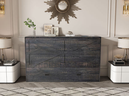 Full Murphy Bed With Storage Drawers, Charging Station, Foldable Panels, And Silent Swivel Wheels